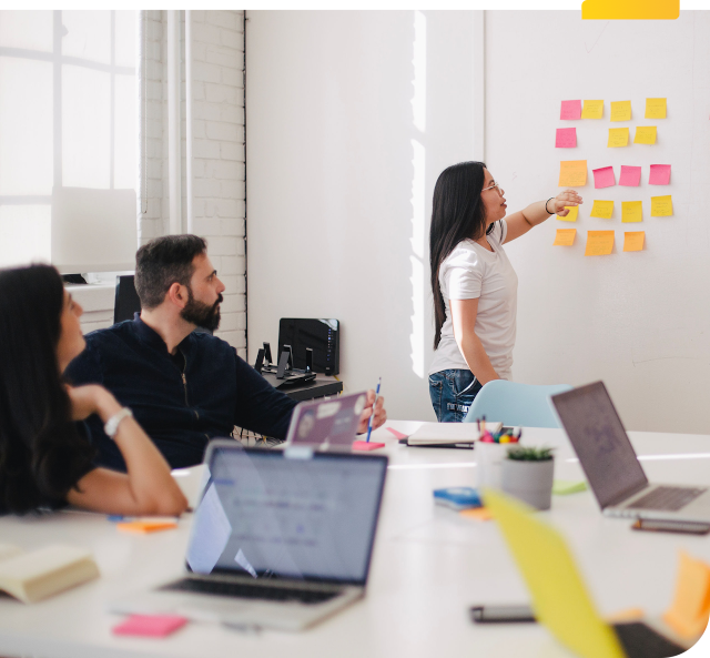 Team performing a Scrum methodology